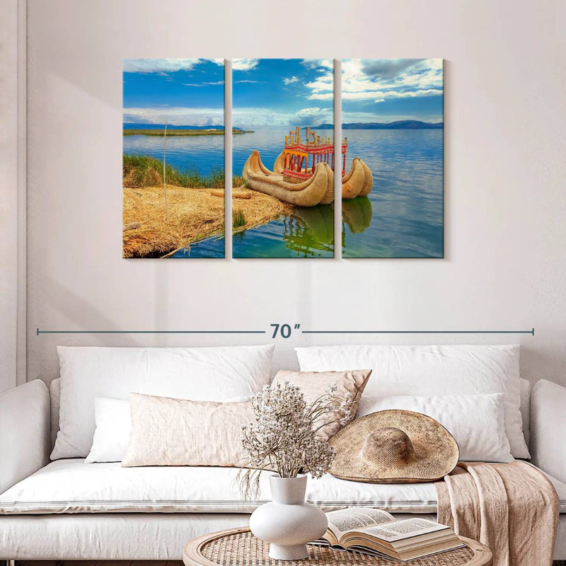 Mehar Totora Boat On Titica, 28" H x 45" W