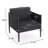 Set Of 2 Outdoor Patio Club Chair, Black Aluminum