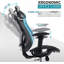Chaise de bureau en filet, chaise de bureau ergonomique avec roulettes