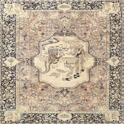 Tapis traditionnel rouge / brun / noir