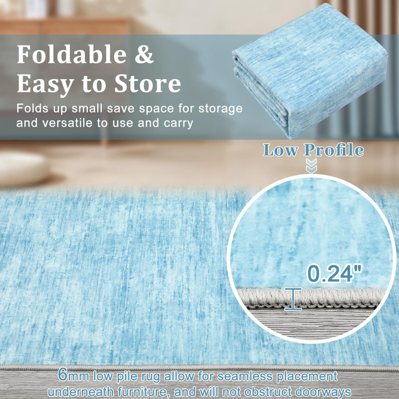 Rectangle Area Rug, Light blue, 60*230cm
