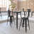 Greory Round Commercial Indoor/Outdoor Poly Bar Top Restaurant Table with Steel Frame-2030712421-2030712420
