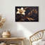 Art mural lys crème et bronze avec feuilles métalliques sur toile foncée-702140054