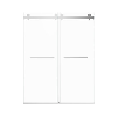 56-60 Inches Double Sliding Shower Door In - 3/8" Tempered Glass, Collision Soft Closing, Stunning Bathroom Addition 56 To 60" Adjustable Width, 76" H, 10Mm Thick Safe & Stylish Partition
