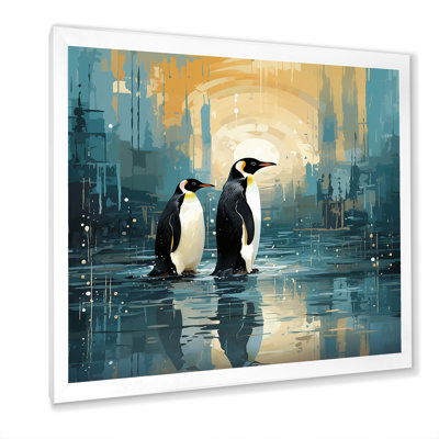 " Penguin Couple Elegance In Snow "
