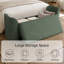 Banc de rangement moderne rembourré avec coussins, banc de chambre en chenille avec côtés incurvés-680902901