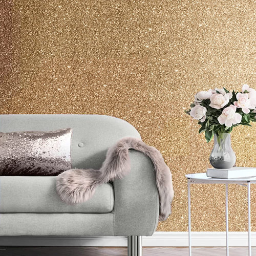 Gold Peel & Stick Wallpaper You'll Love | Wayfair