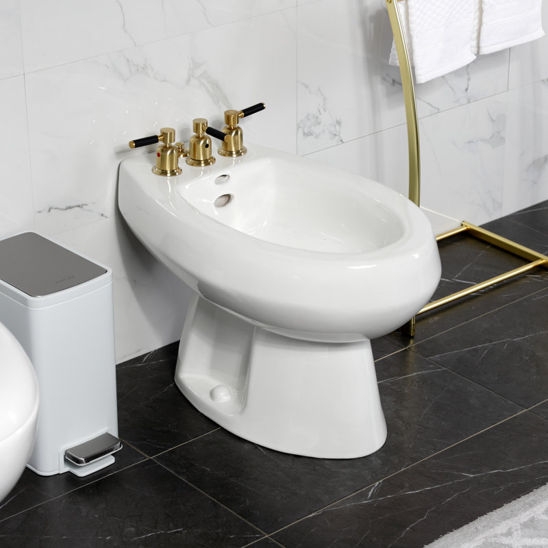 Robinet de bidet vertical espacé Kaiser, Laiton brossé