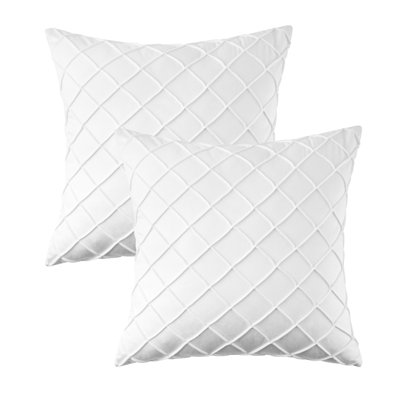 Coussin décoratif carré en velours 18 po, coussins décoratifs texturés à losanges