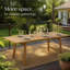 Table de salle à manger extensible en bois d'acacia massif, table de patio rectangulaire à longueur réglable avec plateau à lattes, mobilier d'extérieur résistant aux intempéries