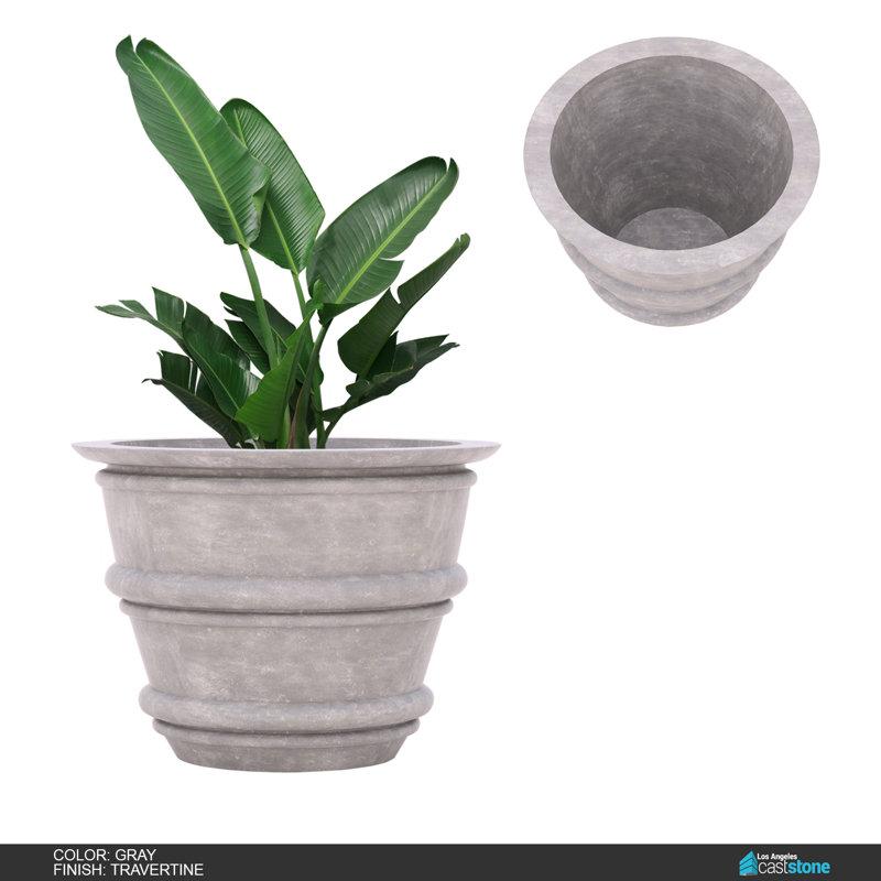 Jardinière Bella, Travertin gris