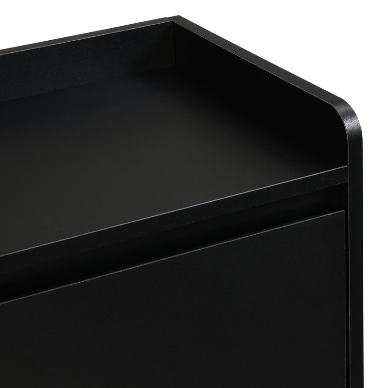 Rangement à chaussures contemporain, hauteur personnalisable, noir pour rangement élégant avec pieds en bois massif - armoire salon