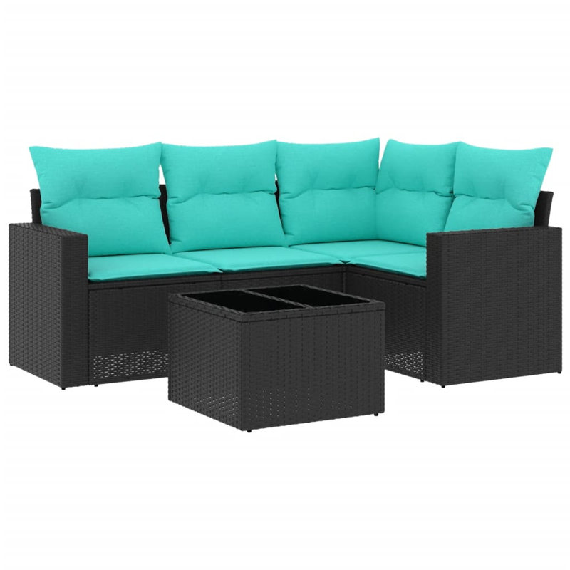 Ensemble de canapé de patio 5 pièces avec coussins
