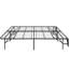 Base de lit plateforme pliable en métal - noir, pleine grandeur, capacité de 1000 lb, profil haut noir, solide et robuste-1359846223