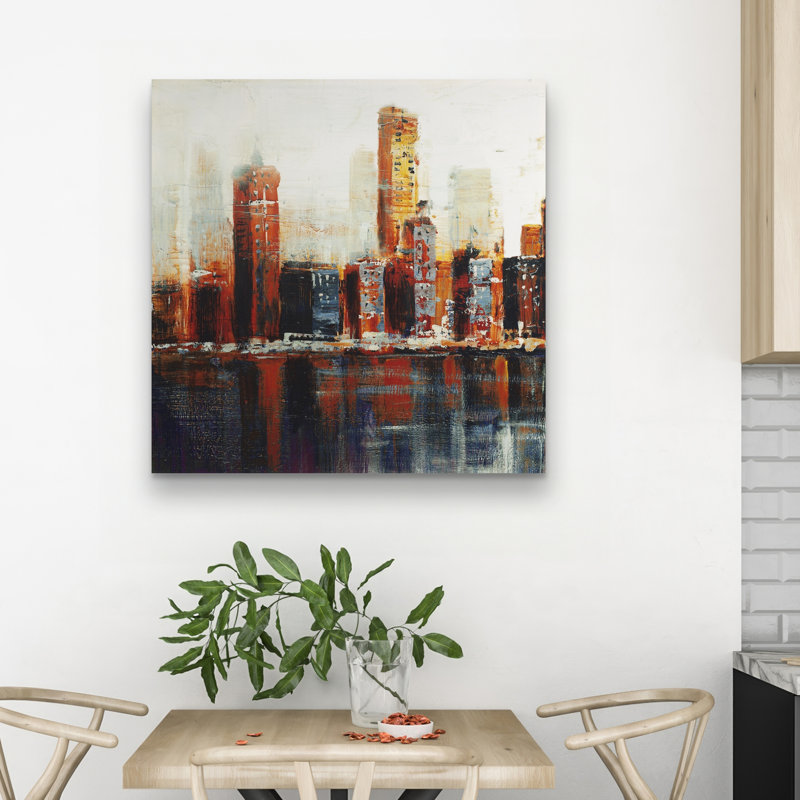 Abstract cityscape - 32"x32" art on canvas