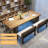 Brown Rectangular Solid Wood Executive Desk-1635157054
