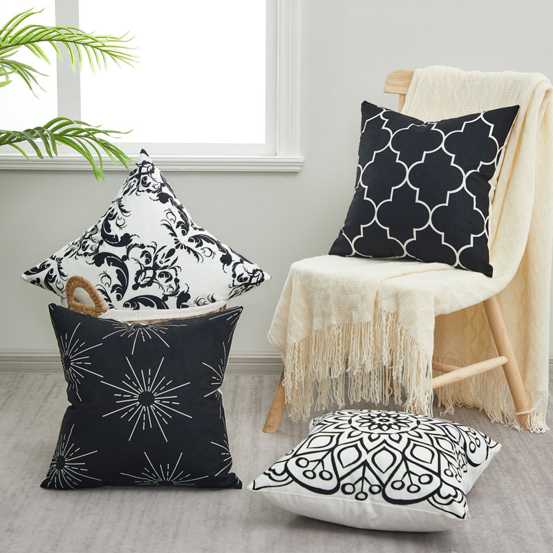 Teade Square Pillow Cover, Black