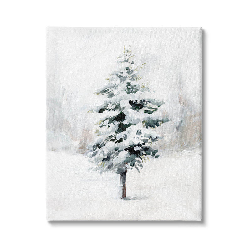 «Wintery Snow Tree Scene», art mural par Caverly Smith, H 30 po x l 24 po x P 1,5 po