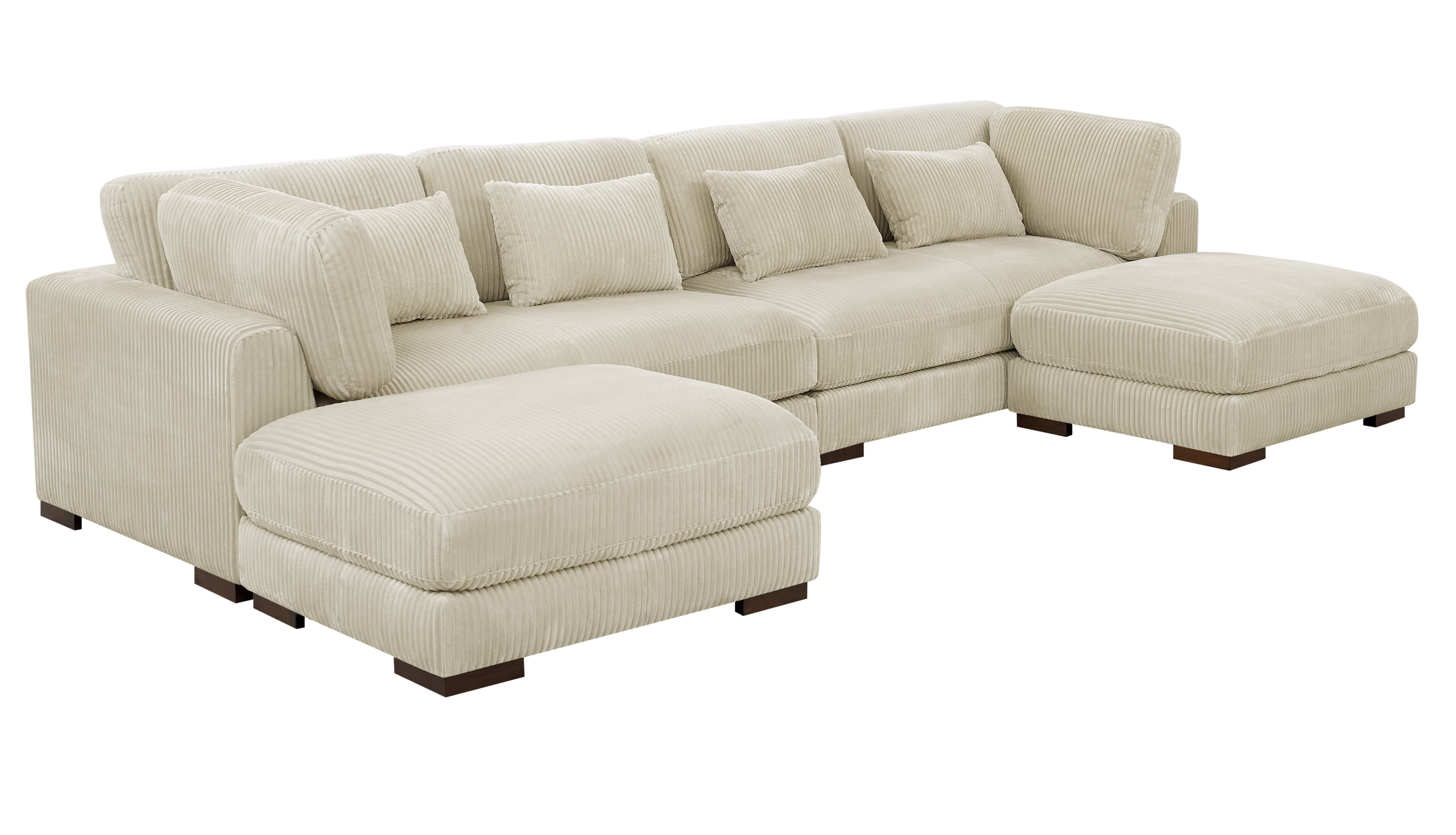 Latitude Run® Croy 4 - Piece Corduroy Sectional & Reviews | Wayfair
