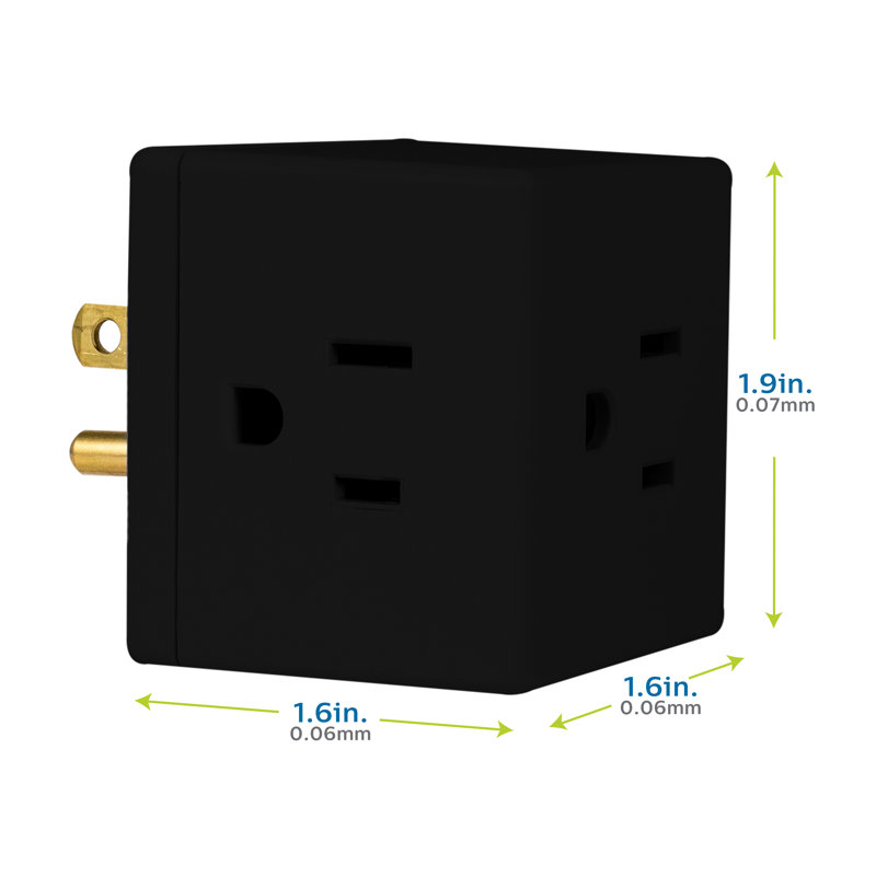PHilips 3-Outlet Grounded Cube Tap, Black, SPS3002BC/37