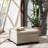 Ottoman with Soft Close Storage, Sand Fabric | Button-Tufted | Dark Brown | Wood Frame-123499533
