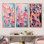 «Pink I», ensemble de 3 reproductions d'art sur toile