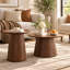 Ensemble de 2 tables de salon rondes avec table basse et table d'appoint