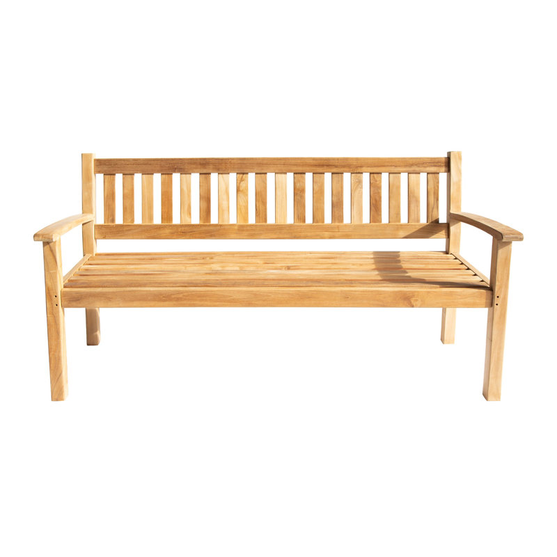 Huntington Outdoor Teak Bench, Forest Green