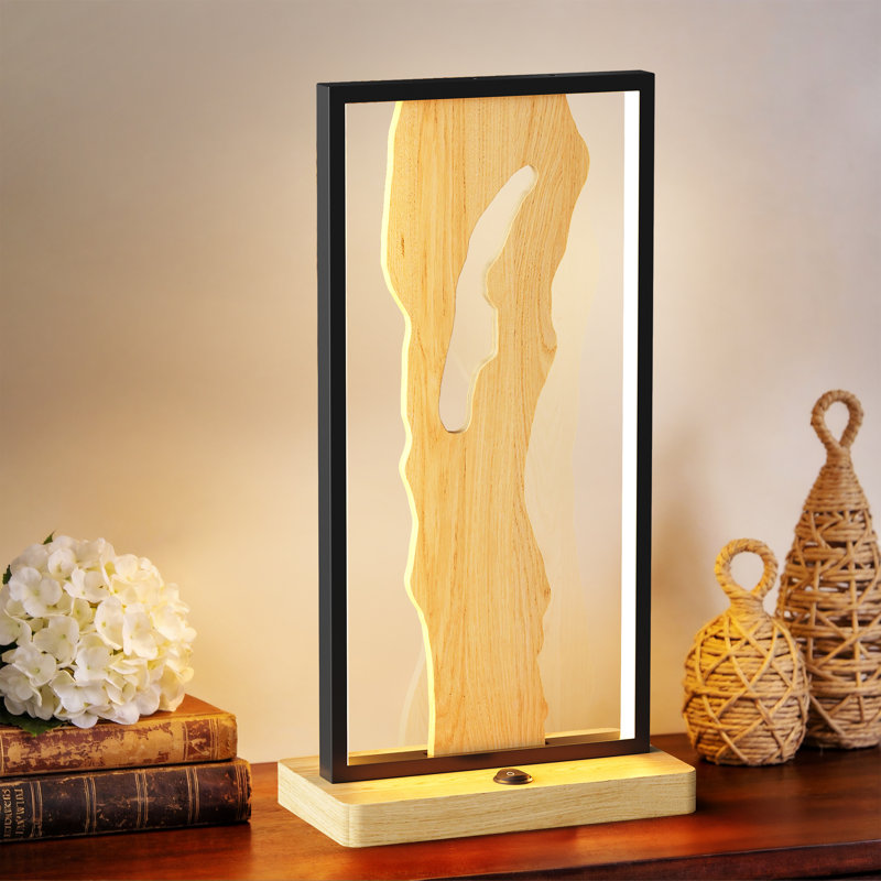 Solid Wood Led Table Lamp, Lampshade C