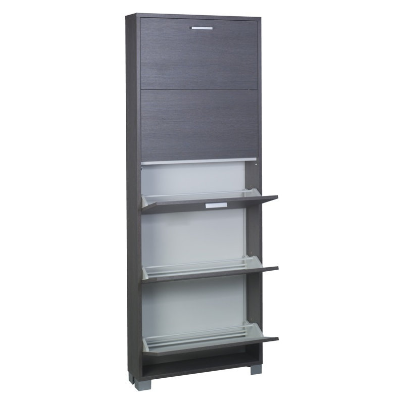 Una 15 Pair Shoe Storage Cabinet, Natural Oak