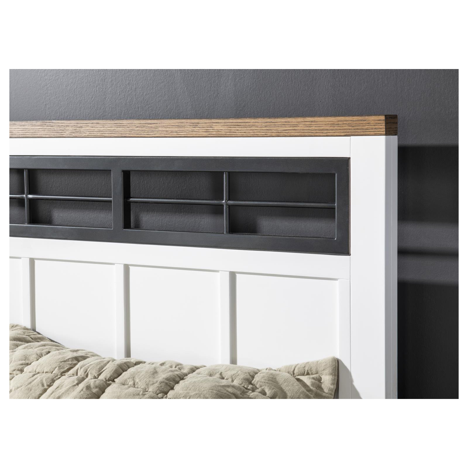 Complete Metalwork Panel Bed W/ Storage Footboard, Full
