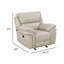 Fauteuil inclinable manuel à bascule Tony, avec languette en microfibre brun sable