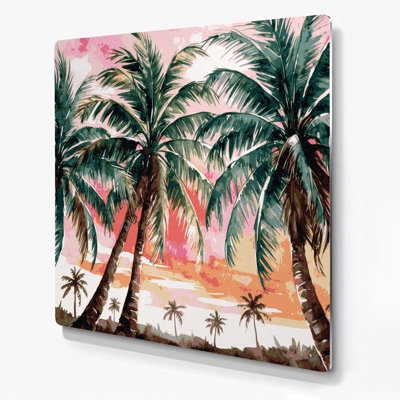Hawaiian Coconut Palm Brown Metal Wall Art