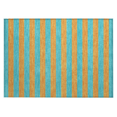 Abdulkarim Striped Machine Washable Area Rug