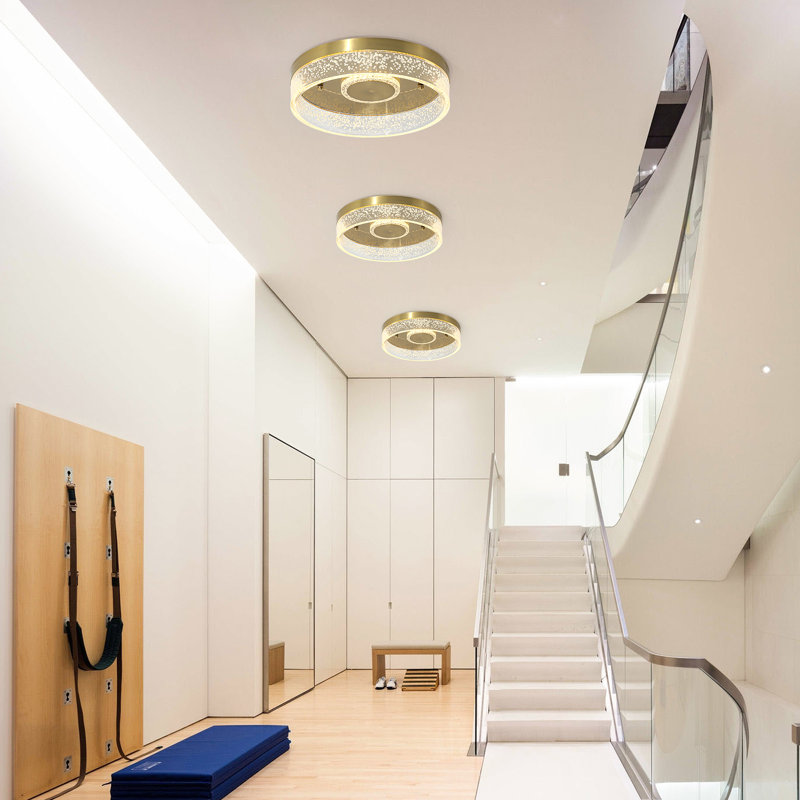 2-Light 30cm LED Flush Mount, Gold