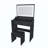 Large Mirror Modern Makeup Vanity Set for Bedroom, 3-Light Color Adjustable Dressing Table with Power Outlet, Hair Dryer Holder & 5 Storage Drawers-1702143169