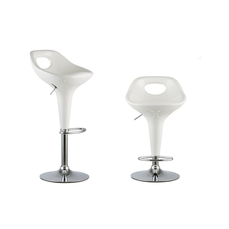 Tabouret de bar pivotant à hauteur réglable, Blanc