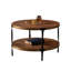 Table basse avec reliefs fabriqués à la main, 4 pieds en métal, espace de vie moderne, relief en noyer, couleur