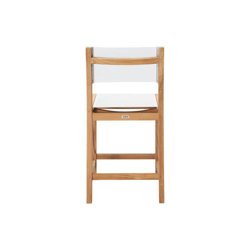 Pearl Teak Outdoor Counter Height Chair, White
