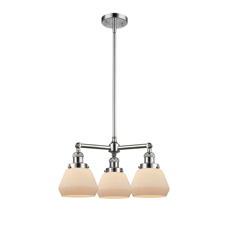 Lustre 3 lumières à abat-jour Chill, Chrome poli, Transparent, Ampoule DEL 6 watts Vinage
