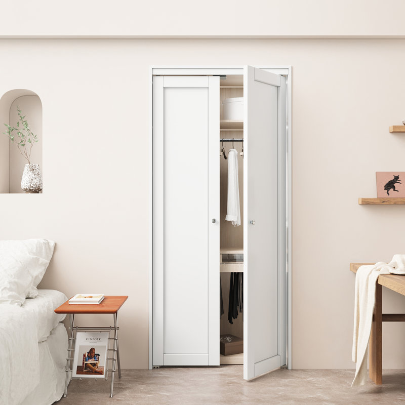 Portes pivotantes françaises pré-finies en bois manufacturé 1-Lite avec trousse de quincaillerie, 30 po x 80 po