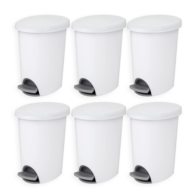 Corbeille pour déchets 2,6 gallons avec couvercle et base Sterilite 10818002 Ultra StepOn