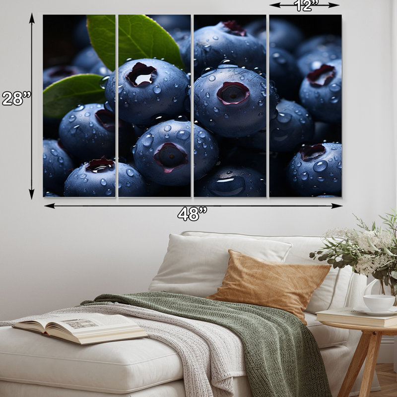 «Blue Blueberry», ensemble de salon d'art mural en métal