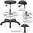Ethelinda Adjustable Height Ergonomic Lab Stool with Footring Wheels