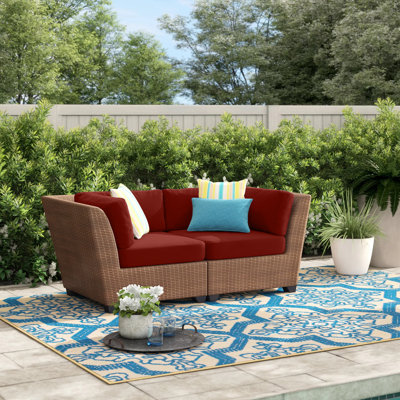 Ambroselli 70'' High-Density Polyethylene (HDPE) Wicker Outdoor Loveseat