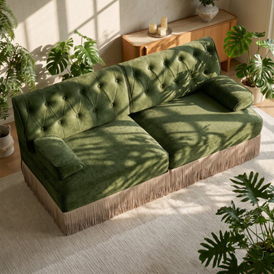 Canapé Chesterfield l 76,6 po x P 33,8 po x H 34,2 po
