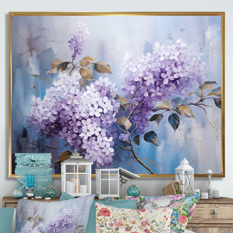 Pastel Lilac Dreams IV sur impression sur toile, H 34 po x l 44 po x P 1,5 po, Cadre flottant doré