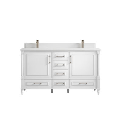 Aberdeen 60'' Double Bathroom Vanity with Quartz Top