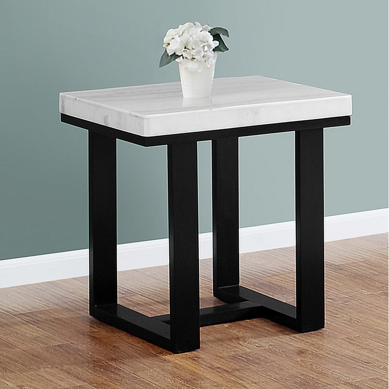 Lucca White Marble Top End Table