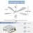 52 Inch Modern Ceiling Fan With 5 ABS Blades, Reversible Motor & Smart Remote Control,3 Color Dimmable Led Light-5427465-5427467